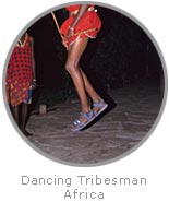 photo of a dancing tribesman, Africa